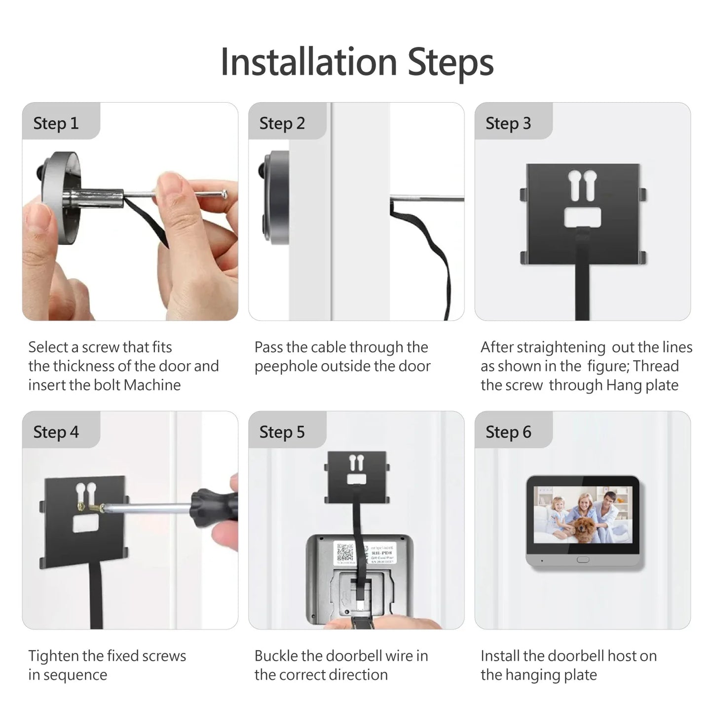 YECO PD-20 Smart Video Doorbell with 4.3” LCD Screen – HD Camera, Motion Detection, Wi-Fi App Control, Battery Powered