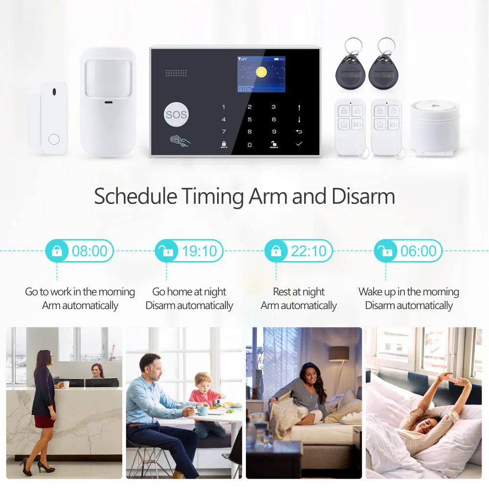 YECO SAS-10 Smart Alarm Security System - Wifi & 4G GSM Connection, Motion and Door/Window Sensor, Mobile Compatible
