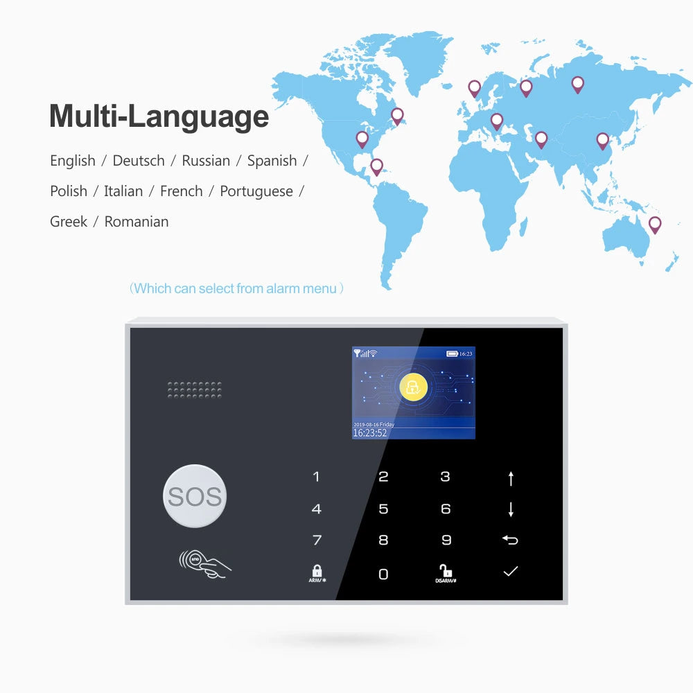 YECO SAS-10 Smart Alarm Security System - Wifi & 4G GSM Connection, Motion and Door/Window Sensor, Mobile Compatible