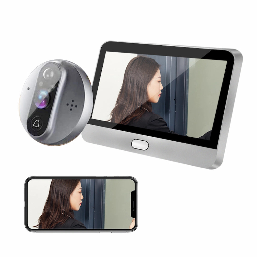 YECO PD-20 Smart Video Doorbell with 4.3” LCD Screen – HD Camera, Motion Detection, Wi-Fi App Control, Battery Powered