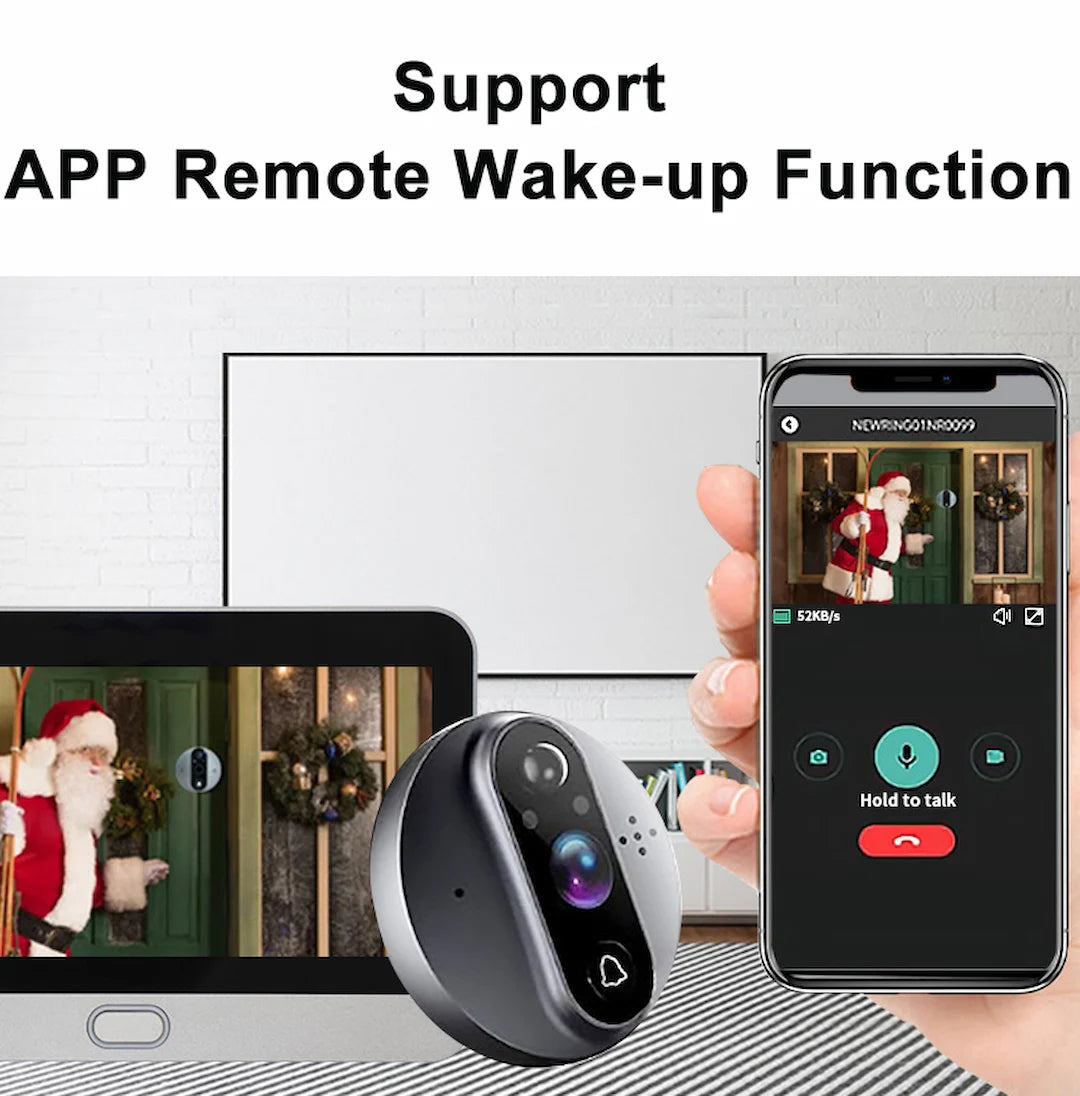 YECO PD-20 Smart Video Doorbell with 4.3” LCD Screen – HD Camera, Motion Detection, Wi-Fi App Control, Battery Powered