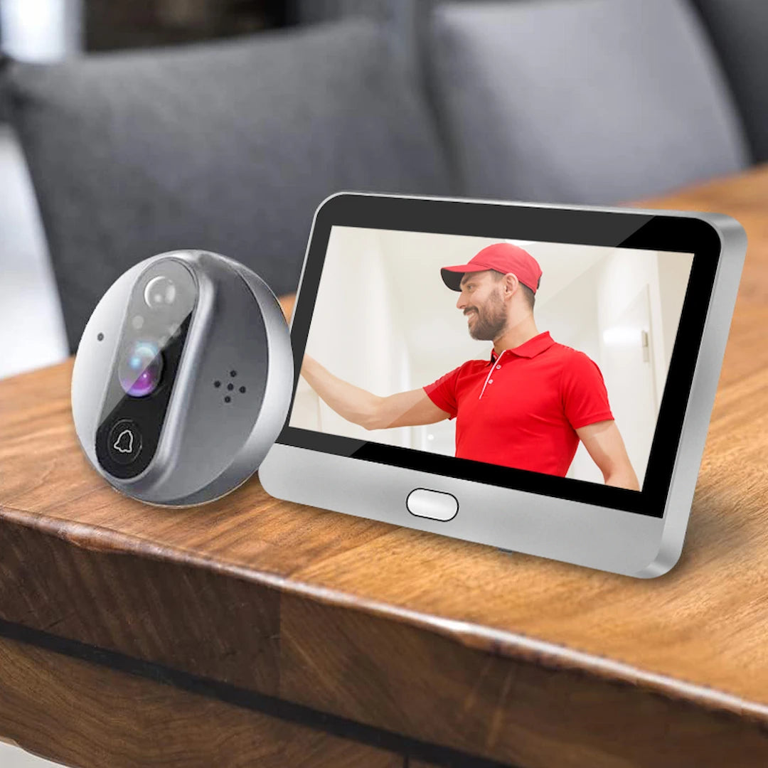 YECO PD-20 Smart Video Doorbell with 4.3” LCD Screen – HD Camera, Motion Detection, Wi-Fi App Control, Battery Powered