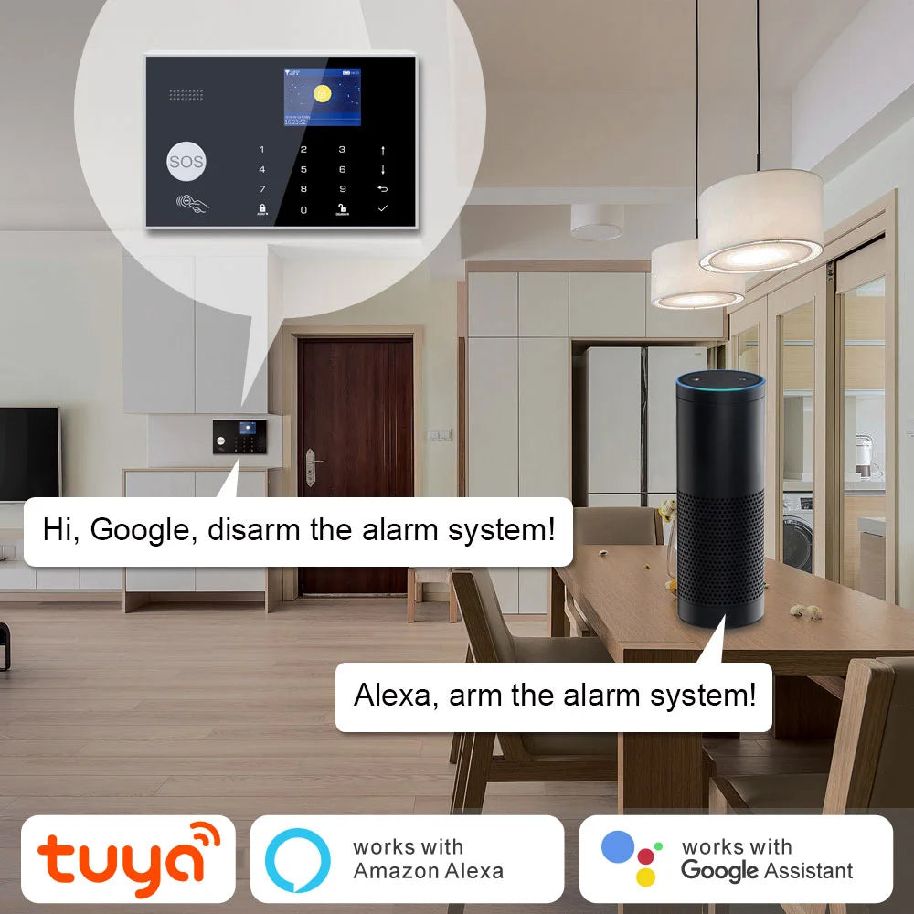 YECO SAS-10 Smart Alarm Security System - Wifi & 4G GSM Connection, Motion and Door/Window Sensor, Mobile Compatible
